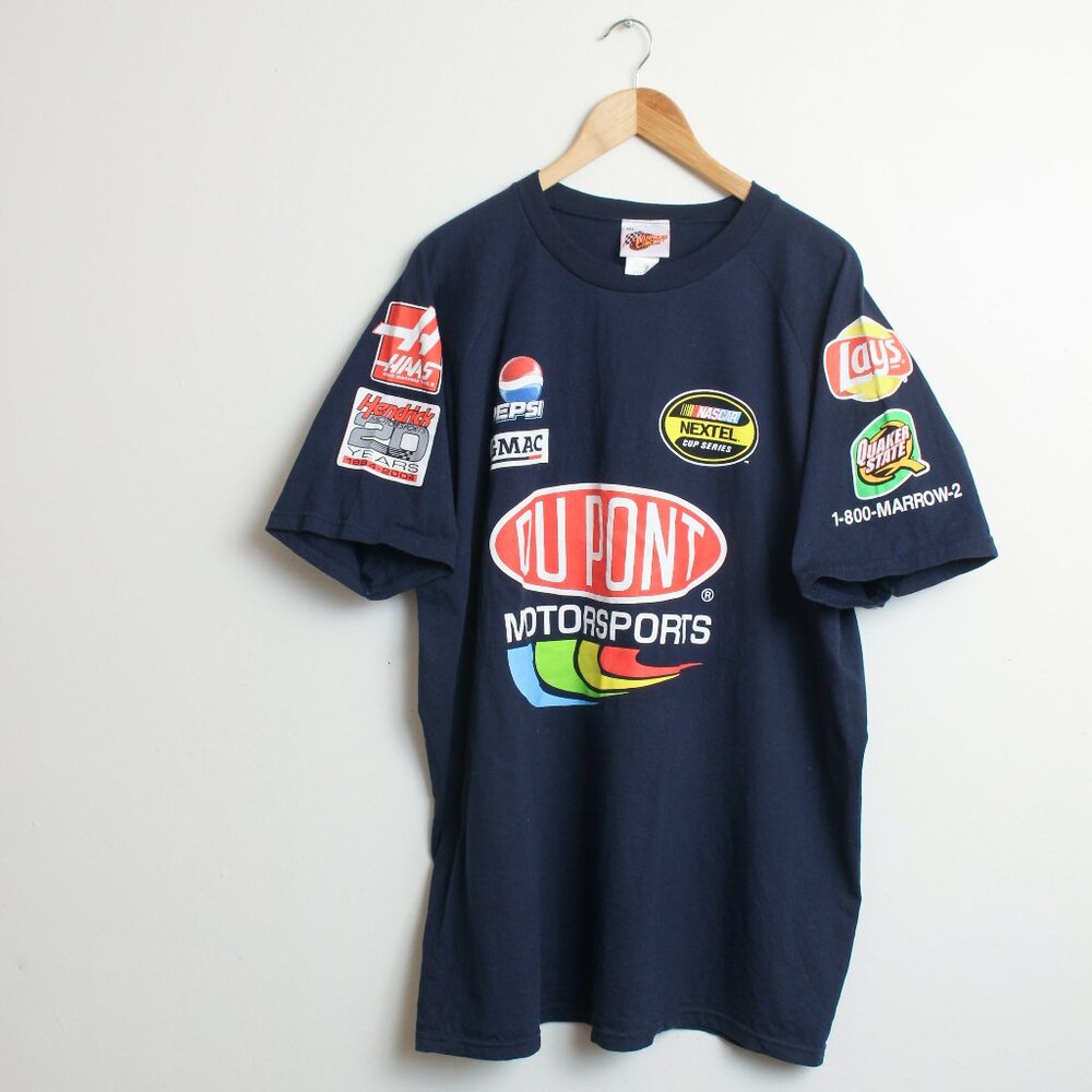DuPont Motorsports NASCAR Shirt Mens XXL Navy Blue Jeff Gordon Racing Tee